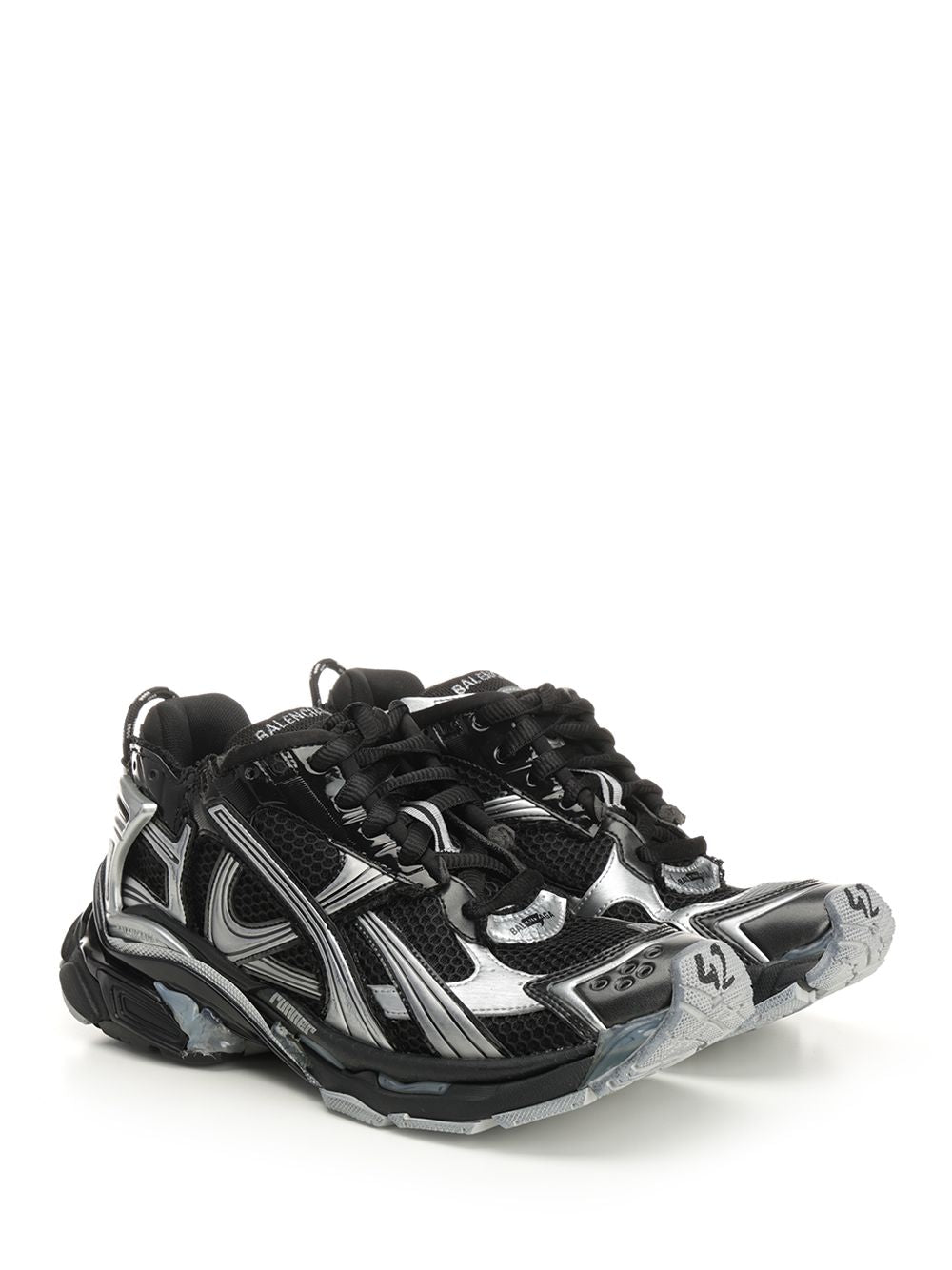 Balenciaga Runner  In Mesh And Nylon Sneakers - Black | 0873618b8f3e149cffdb820a7137349f93c2b109