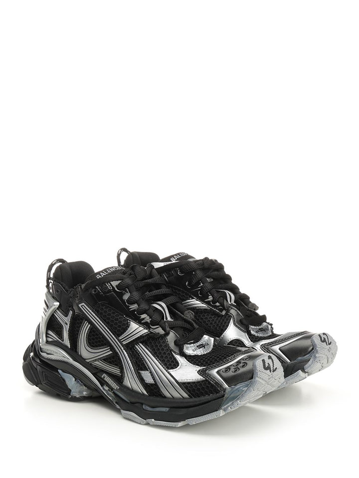 Balenciaga Runner  In Mesh And Nylon Sneakers - Black | 0873618b8f3e149cffdb820a7137349f93c2b109