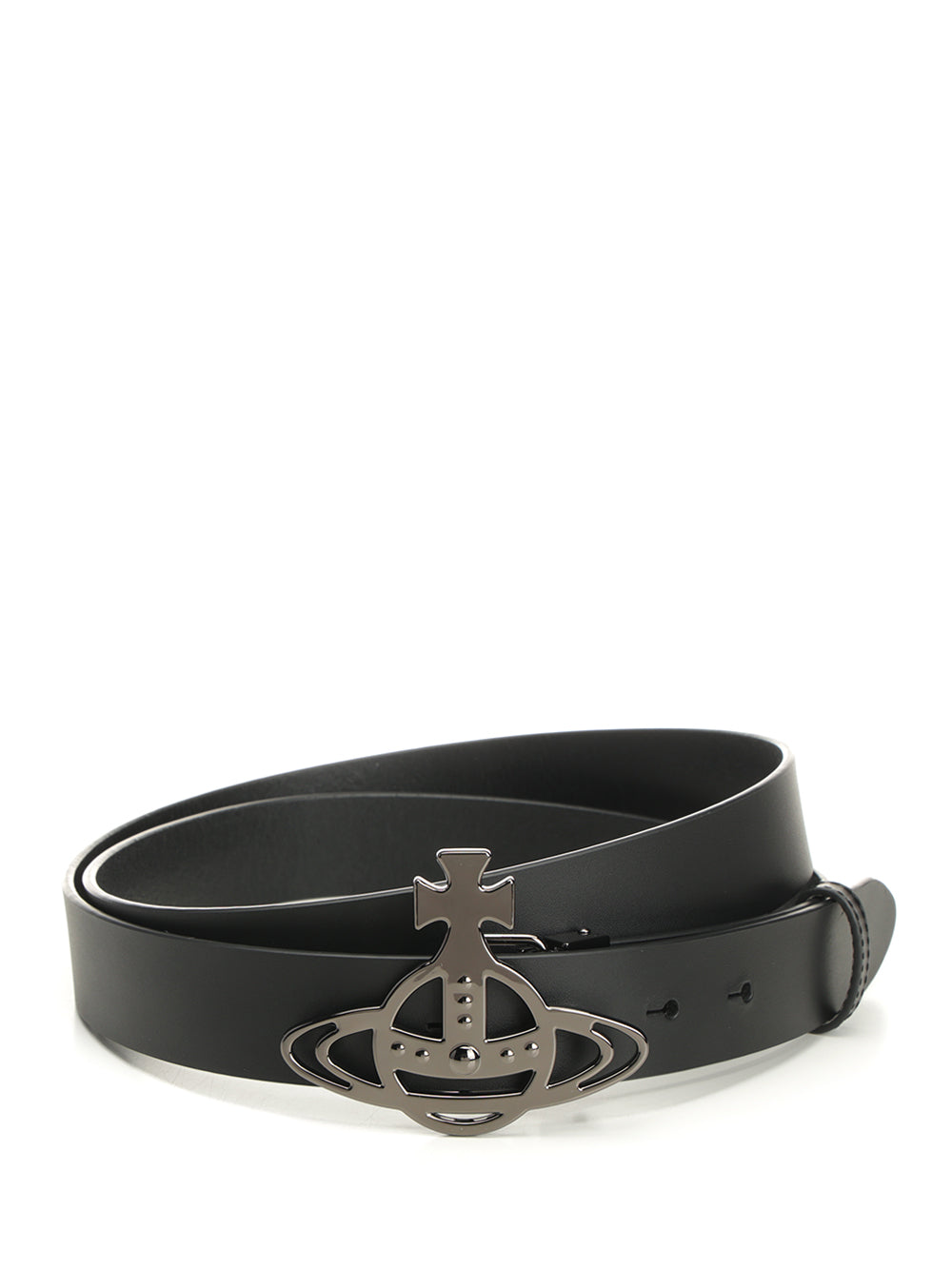 Vivienne Westwood Leather Belt With Orb Buckle Belts - Black | db027125b137d06bf17743a5294608ba1531e5be