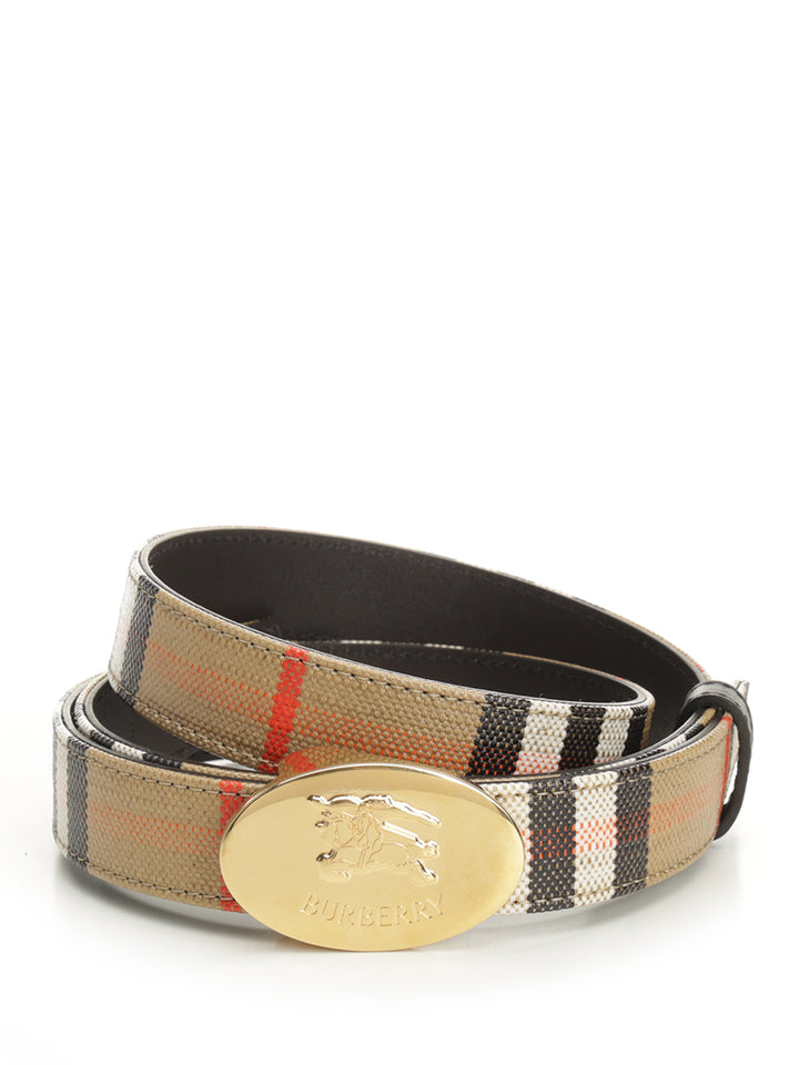 Burberry Reversible Knight Stamp Check Belt Belts - Beige | 9d114597bbcf062b70a344c98cb4024e75fb18bc
