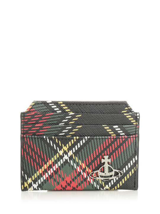 Tartan Card Holder Small Leather Goods Multicolor