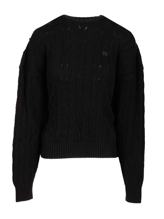 Cotton Sweater Tops Black