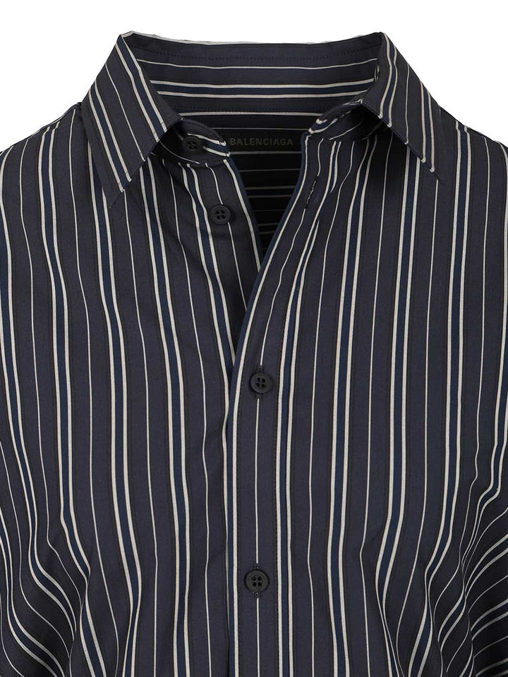 Balenciaga Semi-Fitted Shirt In Cotton Poplin Shirts - Blue | 7c383c15188adbfab5b8382a454458bdcd2e1105