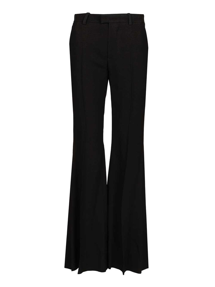 Balenciaga Flared Trousers In Black Flowing Viscose Jeans - Black | d94eb3284d5a71e4156e381f646fa45fbae87699
