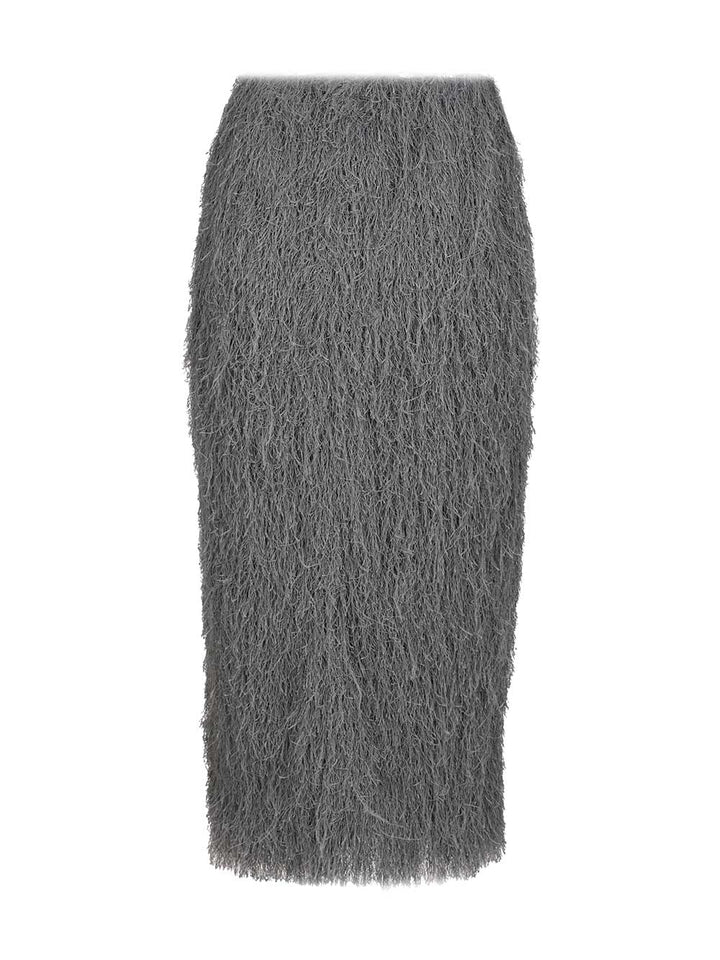 Dries Van Noten Fringed Skirt Skirts - Grey | 71d5673caeccf2eaf3c9a41847eab2e289af0ef5