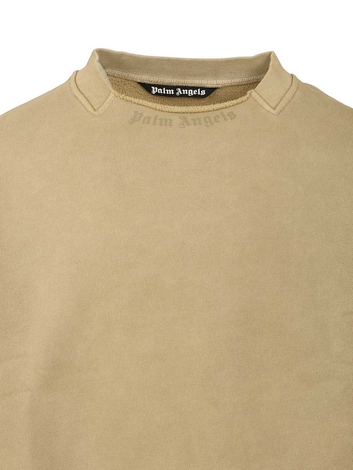 Palm Angels Curved Logo Sweatshirt Sweatshirts - Green | 0b07937ef9ad632061b54c3de6635b8b4896c6cd