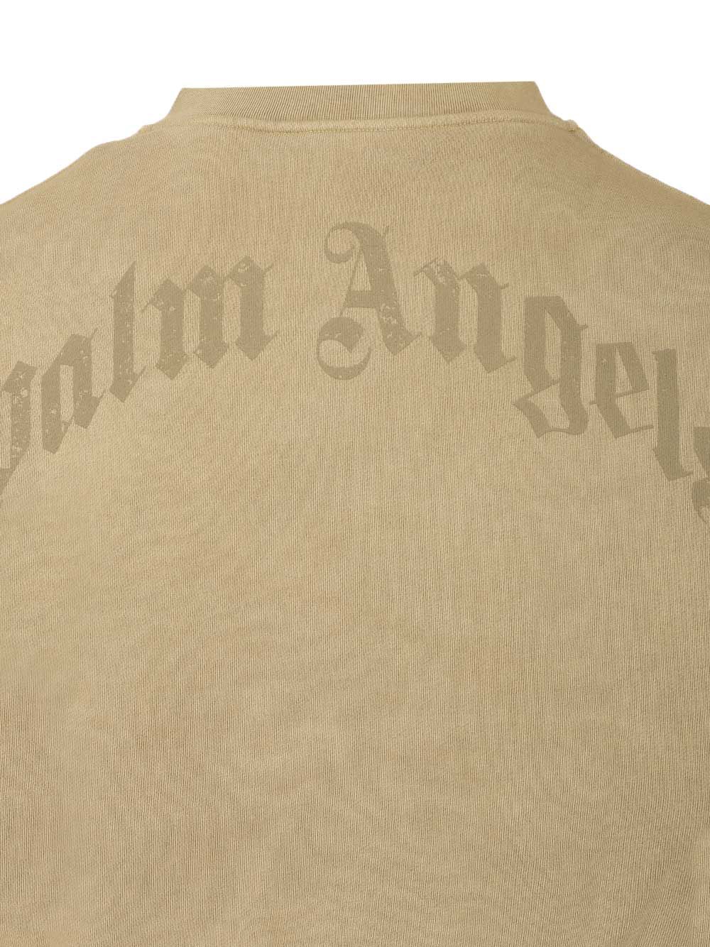Palm Angels Curved Logo Sweatshirt Sweatshirts - Green | f906125e5ef084d32ffdd5f6b8e0e3071fb5d6c3