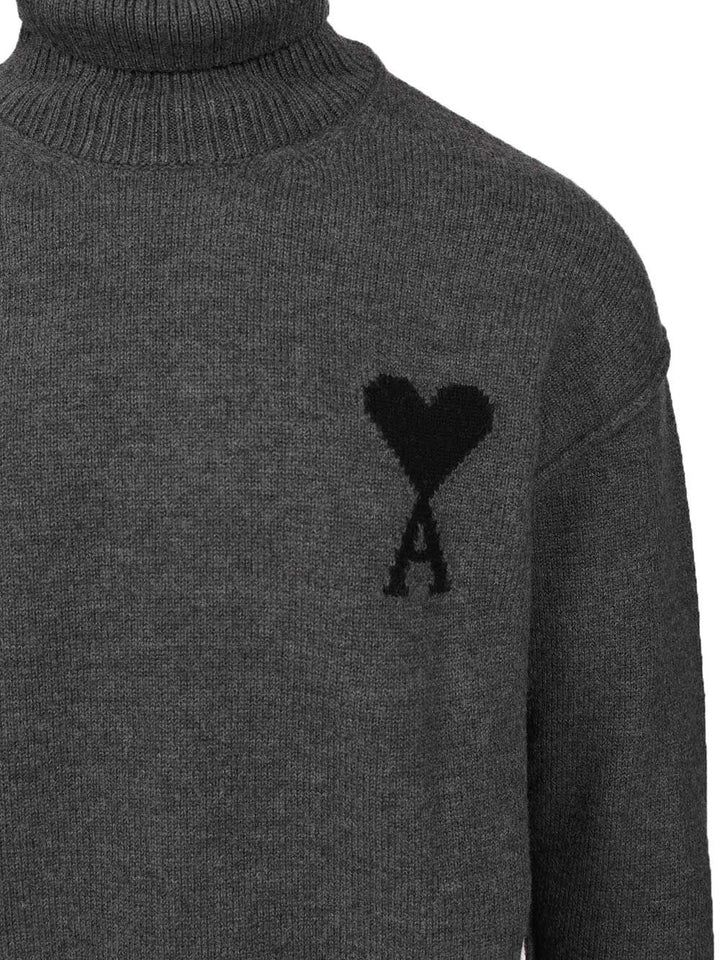 Ami Ami De Coeur Turtleneck Sweater Sweatshirts - Grey | 316c9fd6e2f3c598744add5ae8d2f2389d08345b