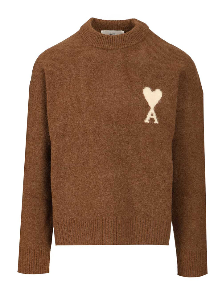 Ami Ami De Coeur Sweater Knitwear - Brown | 9b9c5b1b1ca0fcbb85c284f609c8eb6657f52e07