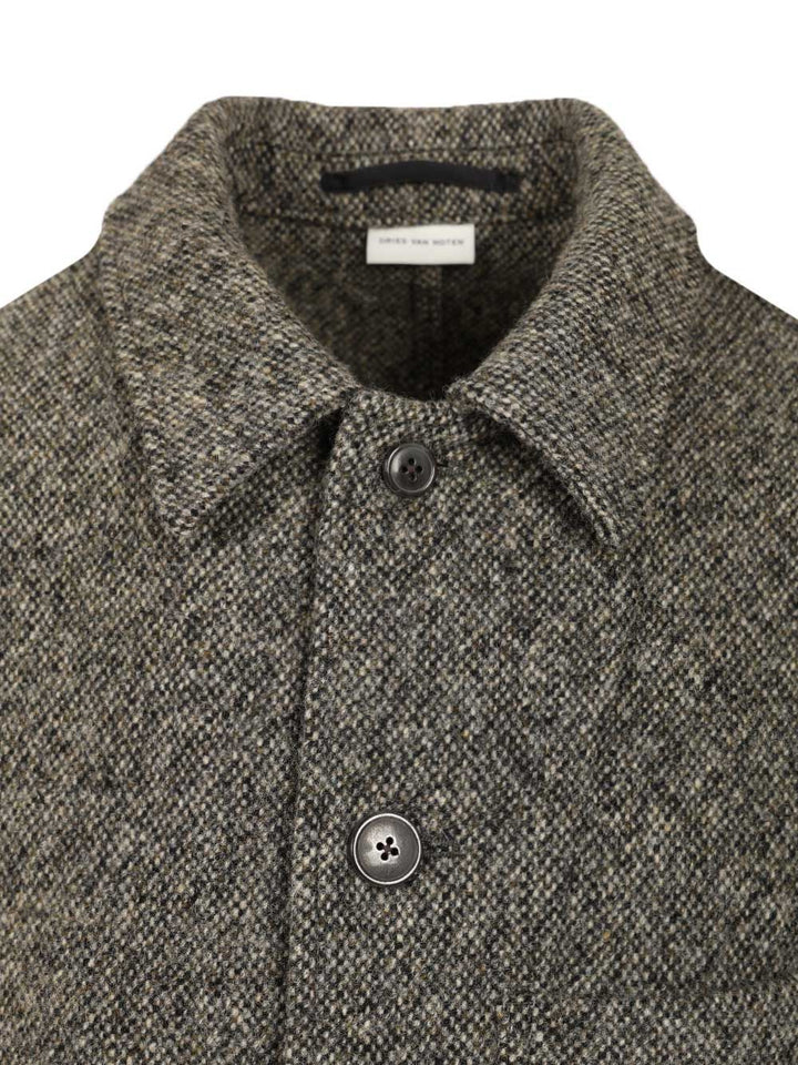 Dries Van Noten Wool Blend Jacket Coats - Grey | 1dc1e0f98fb63fca9dd002670701cd44bd9c829b
