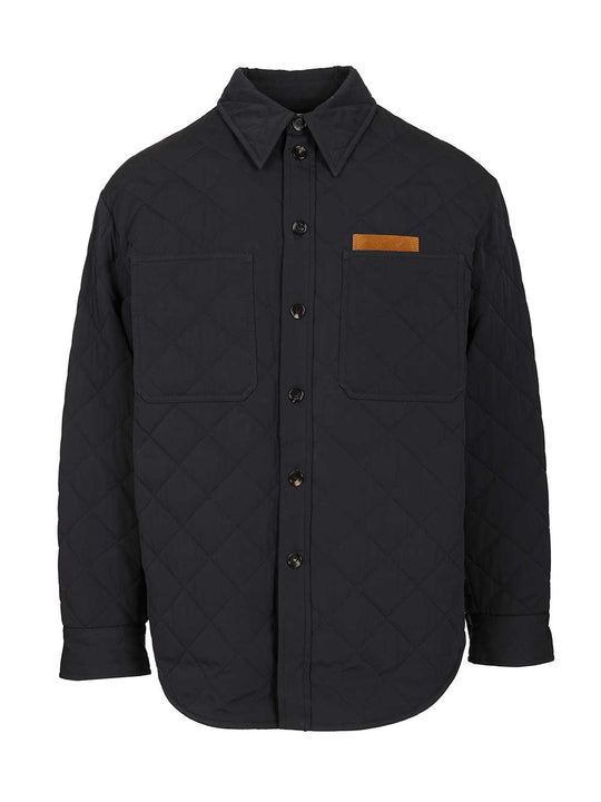 Quilted Overshirt Jackets Blue