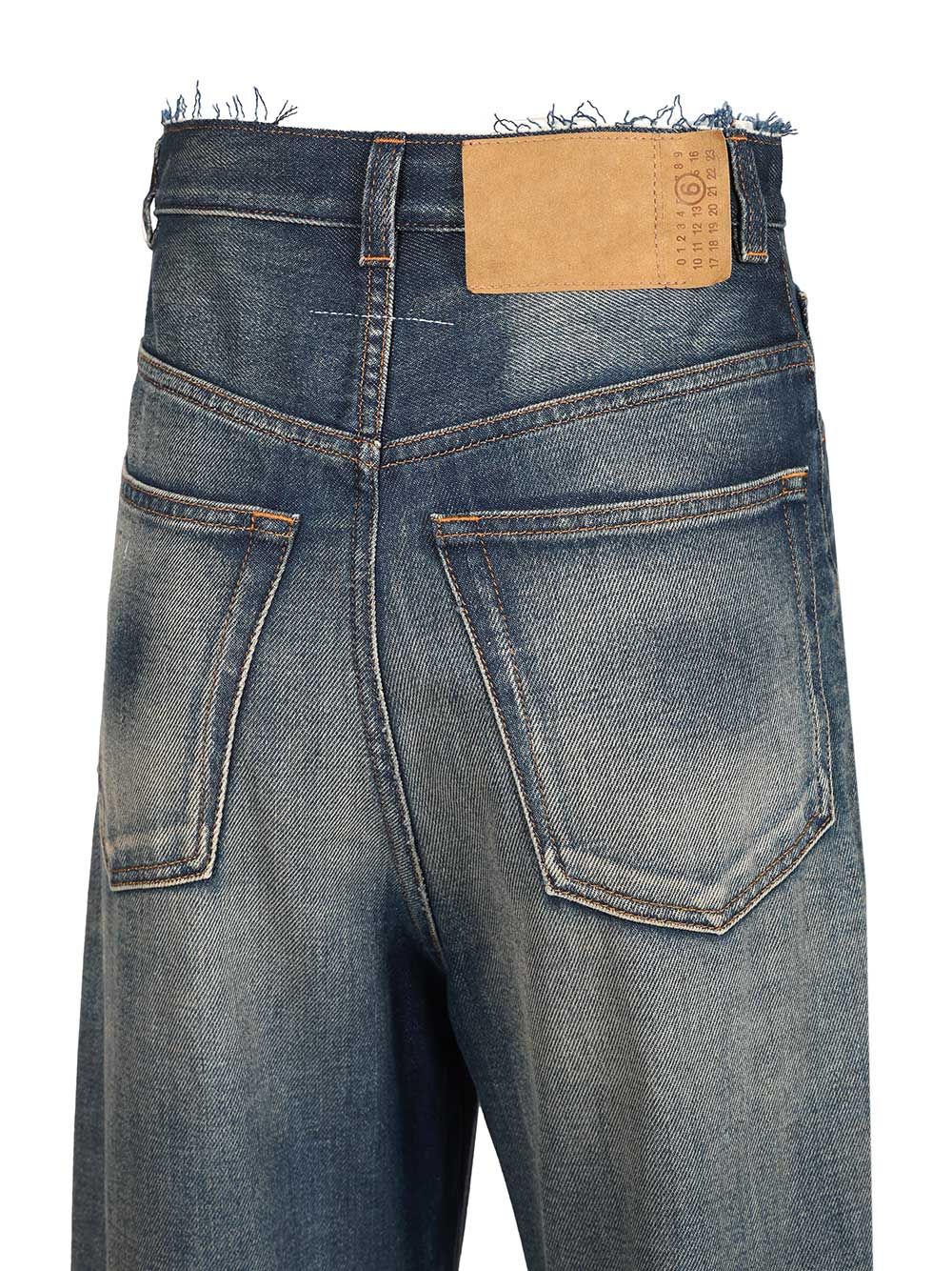 Mm6 Maison Margiela Wide-Leg Jeans - Blue | 5e4d2a8873fa61582541efdfdca35b0059e5ec97