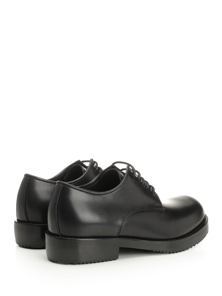 Dries Van Noten Leather Derby Shoe Lace-Up Shoes - Black | 5ec35b2e8f8f916f1cf04331717645b28a5fc408