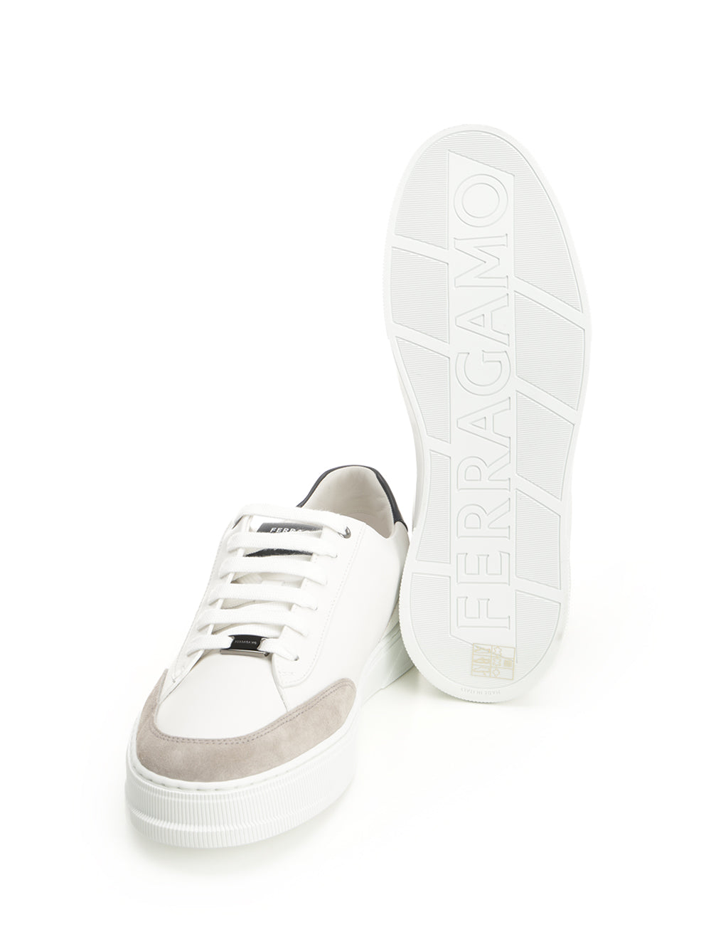 Ferragamo Low-Top Sneaker With Gancini Sneakers - White | 328ab41bdaf551f8703e99932e45d3b18cec984b