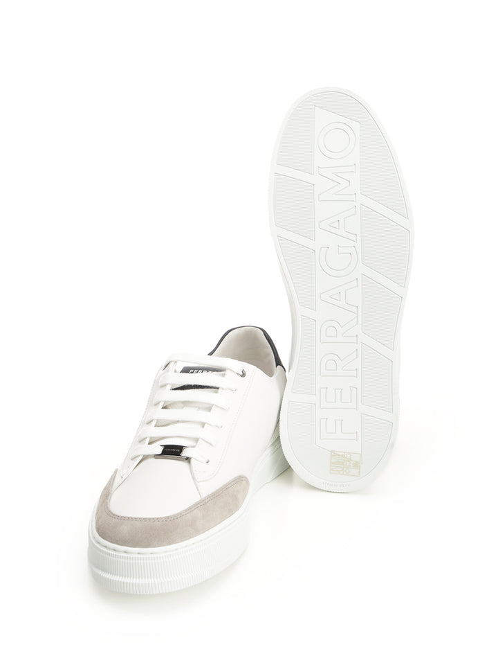 Ferragamo Low-Top Sneaker With Gancini Sneakers - White | 328ab41bdaf551f8703e99932e45d3b18cec984b