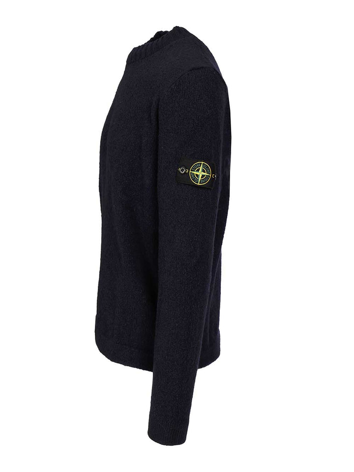 Stone Island Organic Cotton Crew Neck Sweater With English Ribs Knitwear - Blue | 198b1b4465e267e7345588b1fe1e6a7ed9adc5a4