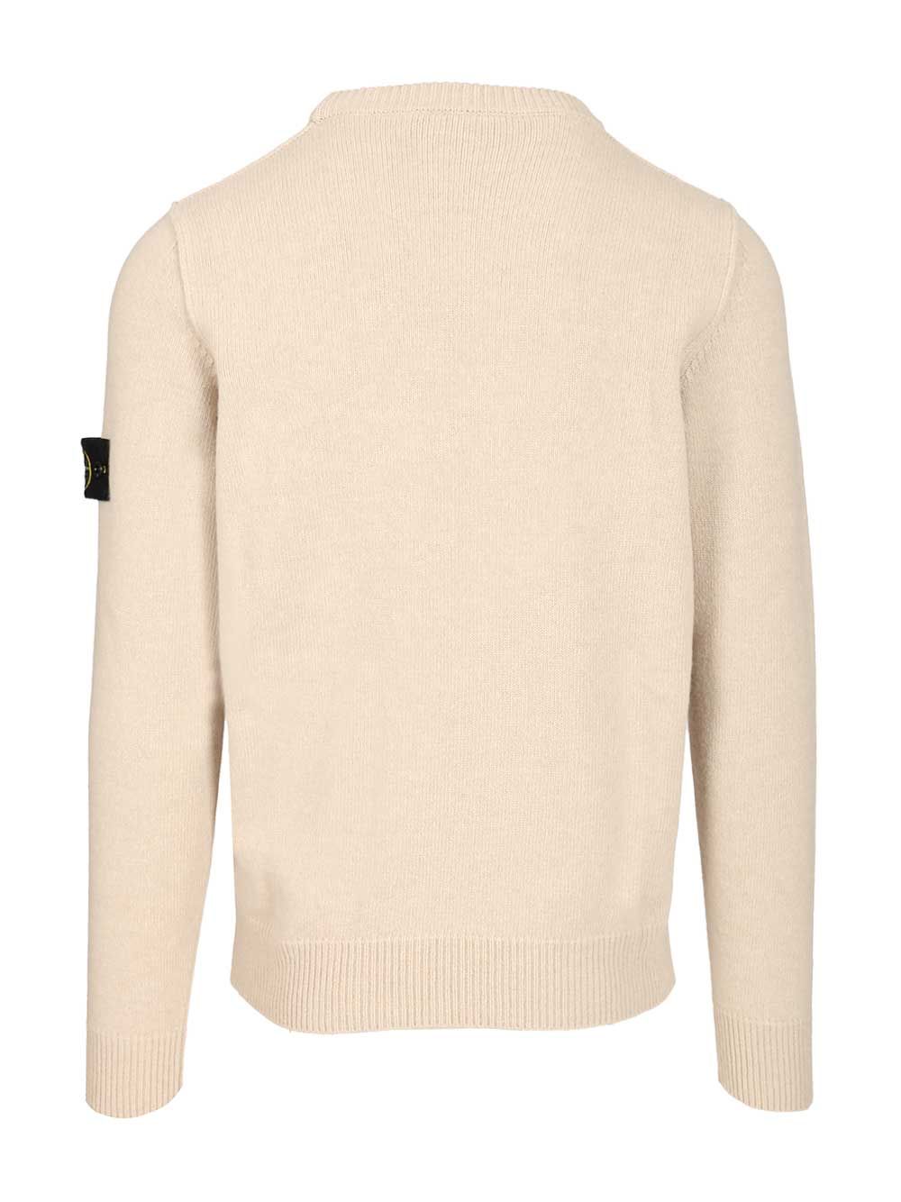 Stone Island Lambswool Crewneck Sweater Knitwear - Beige | 1d25825d19c8a4c6941b828603c7bc8c9c78cb5e