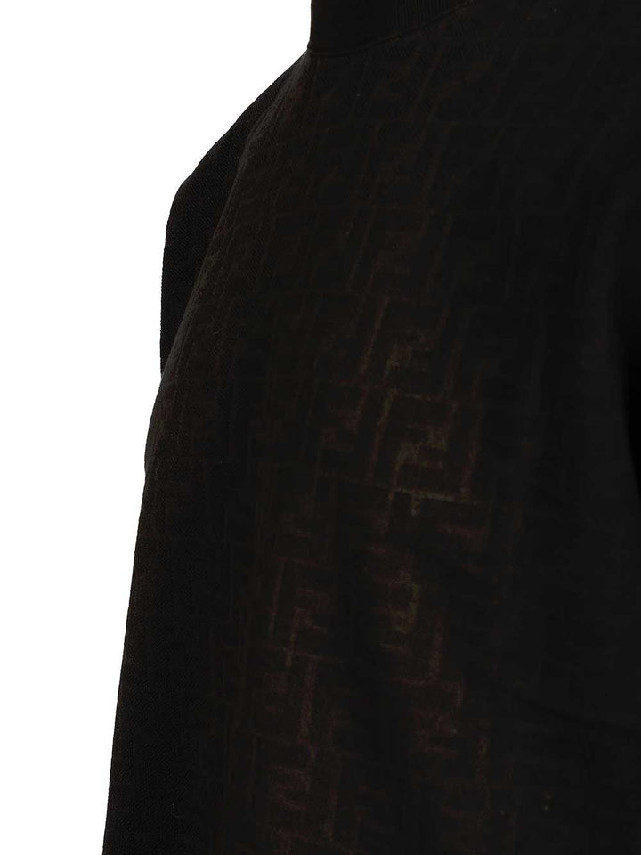 Fendi In Black Ff Piquet Jacquard T-Shirt - Black | b4f15232b2fa7db7e7009d0ad44e54a96965e3cd