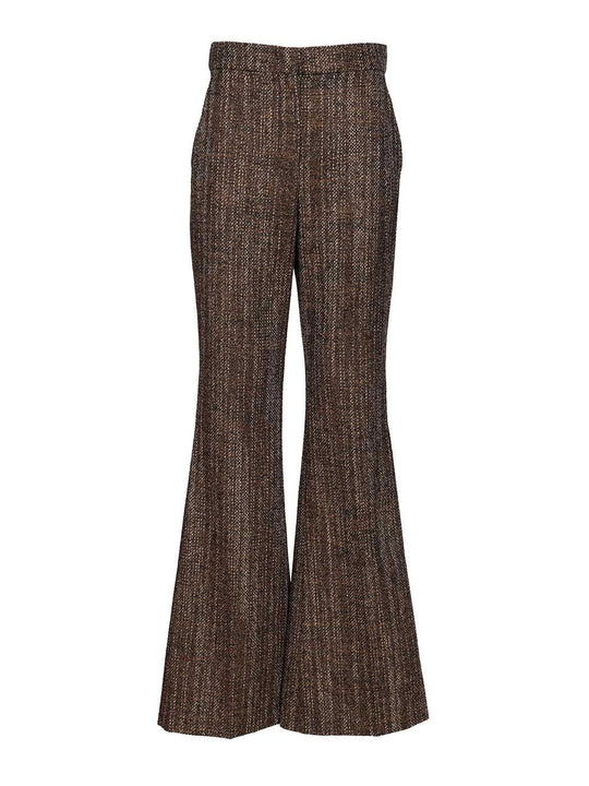 Rust Wool And Alpaca Trousers Brown