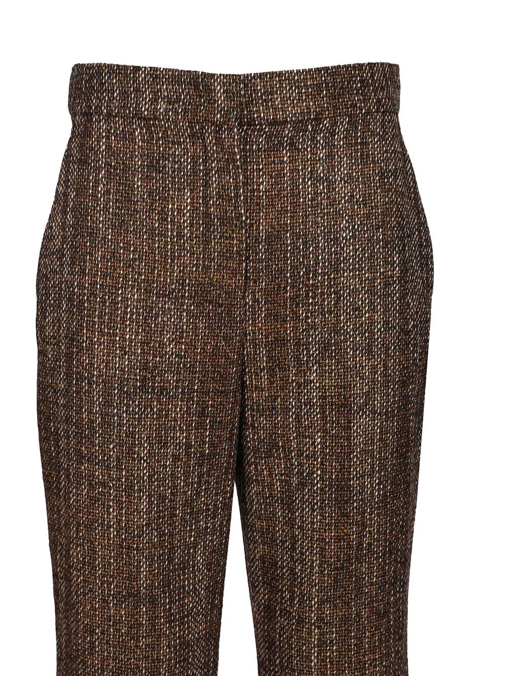 Fendi Rust Wool And Alpaca Trousers - Brown | a4cbbf5f6b88fd6a0a1811b76fe3bfdc569024b9