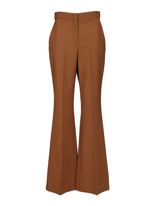 Brown Wool And Mohair Trousers Brown
