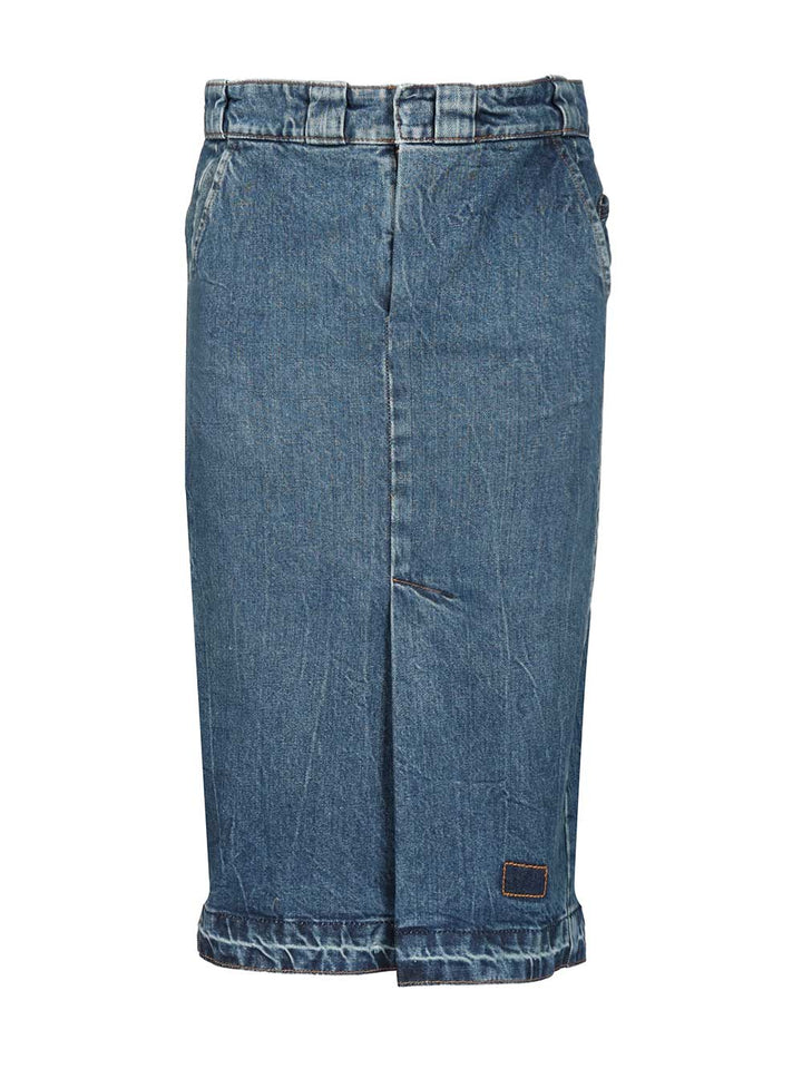 Maison Margiela Long Denim Skirt Skirts - Blue | 7477bd1ca44a805ef1a2c0fe143f373498abf5d8