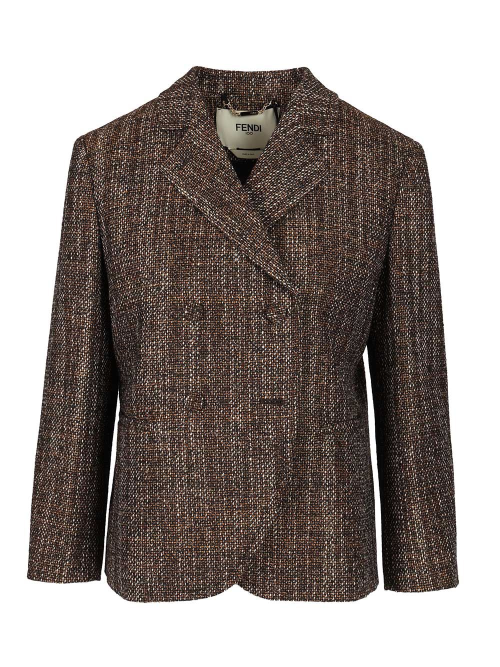 Fendi Rust Wool And Alpaca Jacket Jackets - Brown | 3a9aa1b67863a2a3d73fdef50098bf680aad95a9