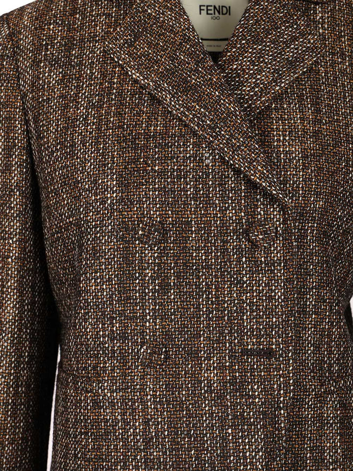 Fendi Rust Wool And Alpaca Jacket Jackets - Brown | e763668984d5afcdff1ac9391cf31defa73418bf