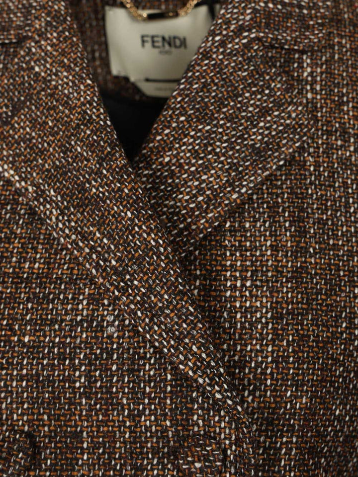 Fendi Rust Wool And Alpaca Jacket Jackets - Brown | f4c1416e5818915643137136611498eaf693acdc