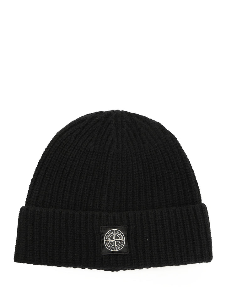 Stone Island Wool Cap Hats - Black | dc070a1a7f10fcf36a9628dd593a1e99af39e216