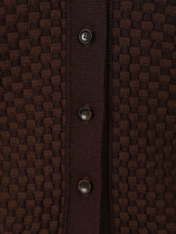 Retori Knitted Cardigan Knitwear - Brown | 57aeb2282d826fcd6693bb12921d0a8583ba84c2