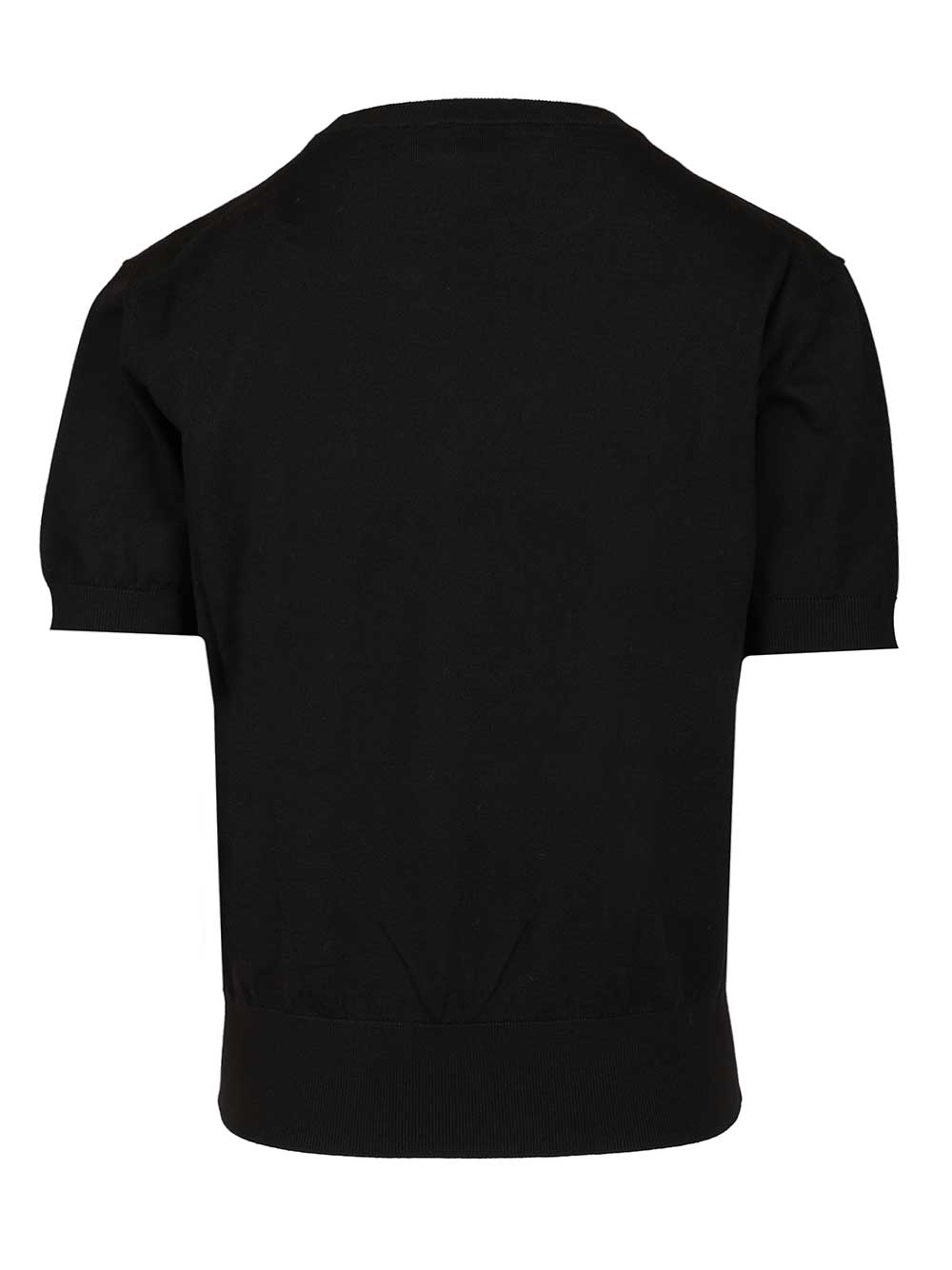 Saint Laurent Short-Sleeved Wool Sweater Knitwear - Black | 408dde858f7c27e29b2ecf27b86a6975c9a6257c