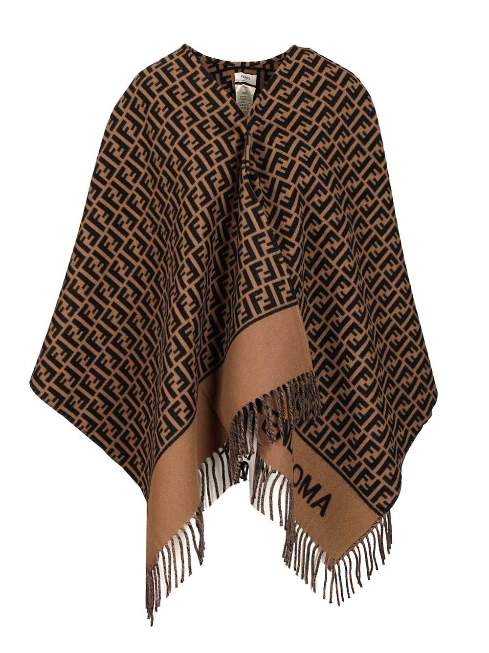 Fendi Wool And Cashmere Poncho Scarves And Foulards - Brown | 39b5a4d0297e8fa5930e35b069f52f7c300aa68b