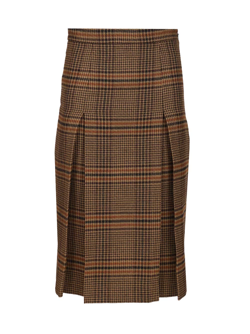 Saint Laurent Prince Of Wales Midi Skirt Skirts - Brown | a0d2dfc3caff5c0d9ae55a8c3daac78388612ad0