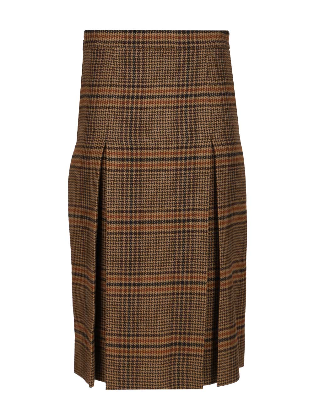 Saint Laurent Prince Of Wales Midi Skirt Skirts - Brown | 7086e7955aeef01606886754a410cdaddbcb1be0