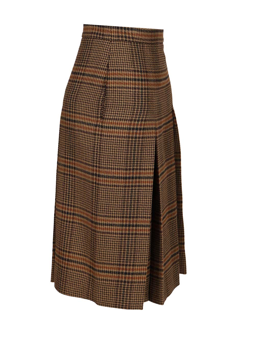 Saint Laurent Prince Of Wales Midi Skirt Skirts - Brown | 1d9f928c06b8b57040868799c808bdaae025bd26
