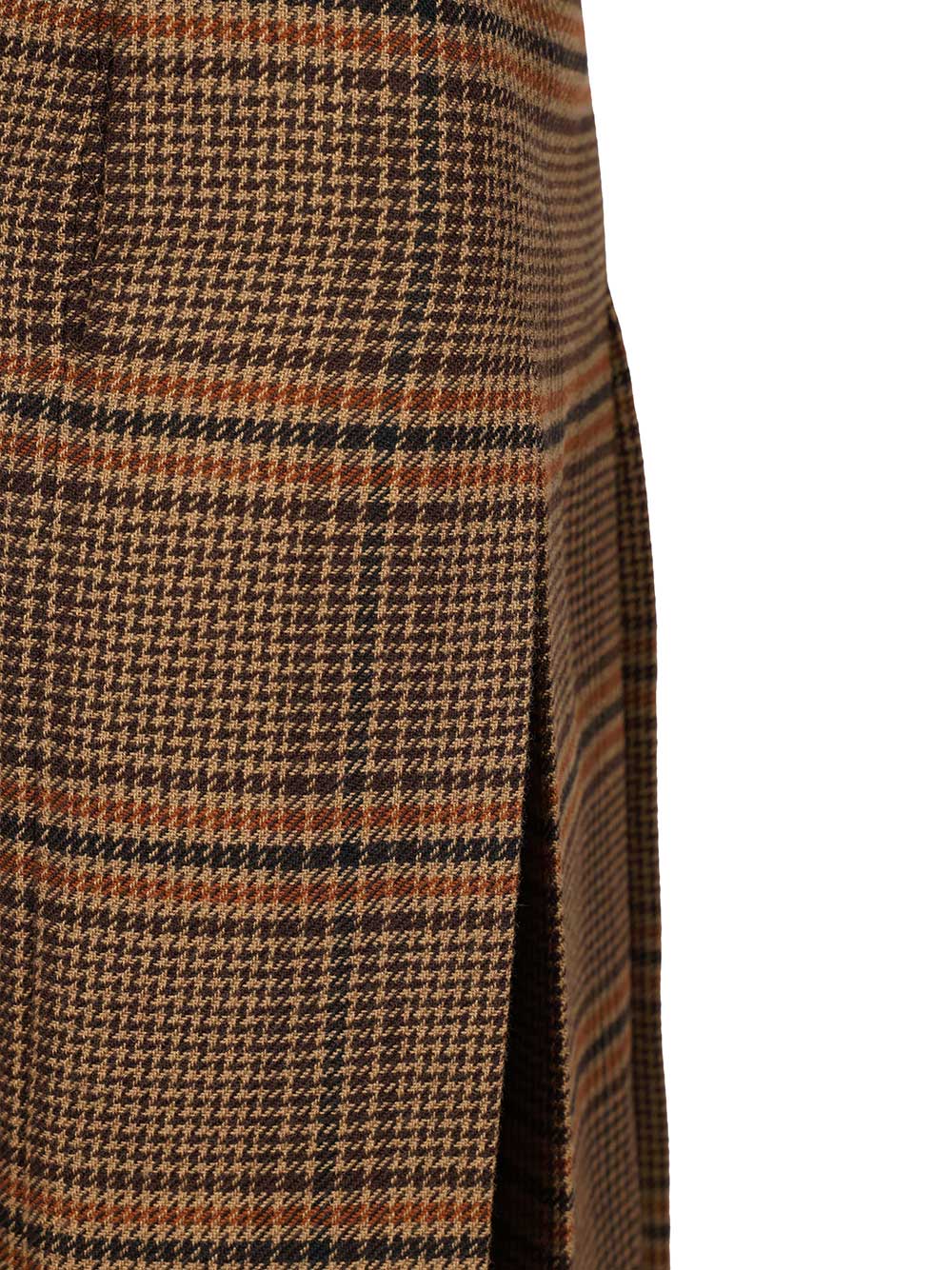 Saint Laurent Prince Of Wales Midi Skirt Skirts - Brown | 351f6fb6765305a6a125ad30982535e19ccff8c9