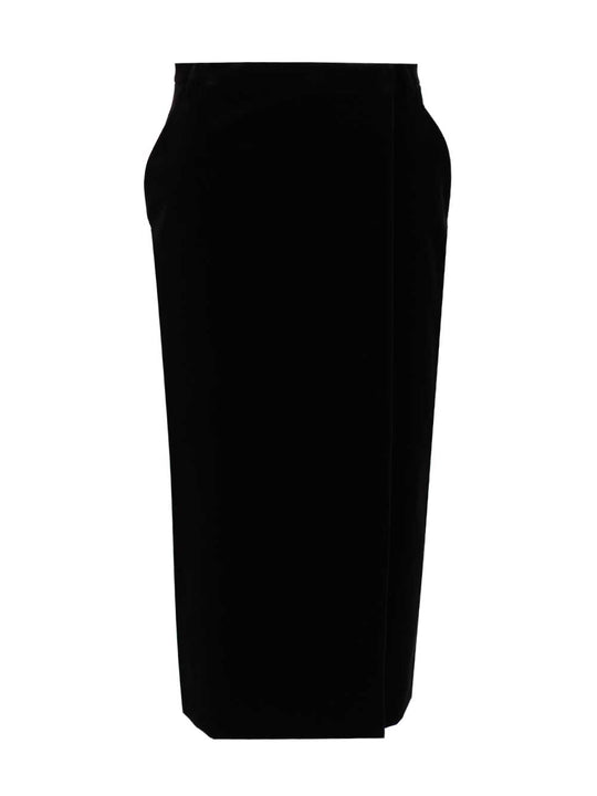 Wrap Midi Skirt Skirts Black