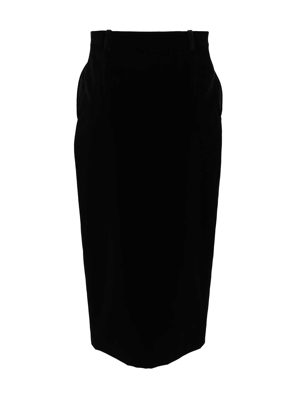Saint Laurent Wrap Midi Skirt Skirts - Black | 03f93f4cdc5a646b65f13fc16ced0fc164824491