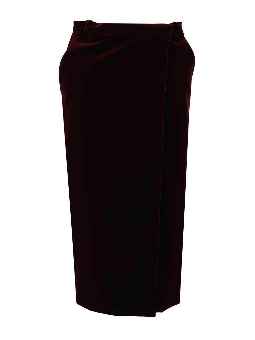 Saint Laurent Wrap Midi Skirt Skirts - Bordeaux | d84b1cf96763f8c01b241ffe7a267ecee6f3ee01