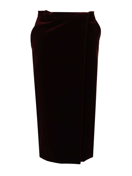 Wrap Midi Skirt Skirts Bordeaux