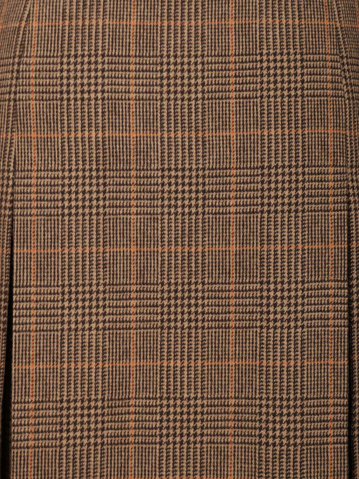 Saint Laurent Prince Of Wales Midi Skirt Skirts - Brown | 661677186885a67ae84317e923605729ca531e66