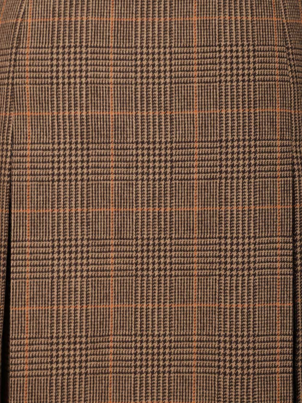 Saint Laurent Prince Of Wales Midi Skirt Skirts - Brown | ff831d54f95cffef7a78723690c98b361b0ad635