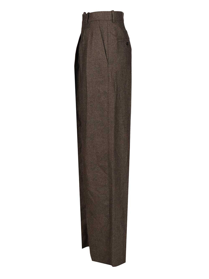 Saint Laurent Loose-Fitting Trousers - Brown | c3faed37372f65d1004829385cbb0c61dc9ca374