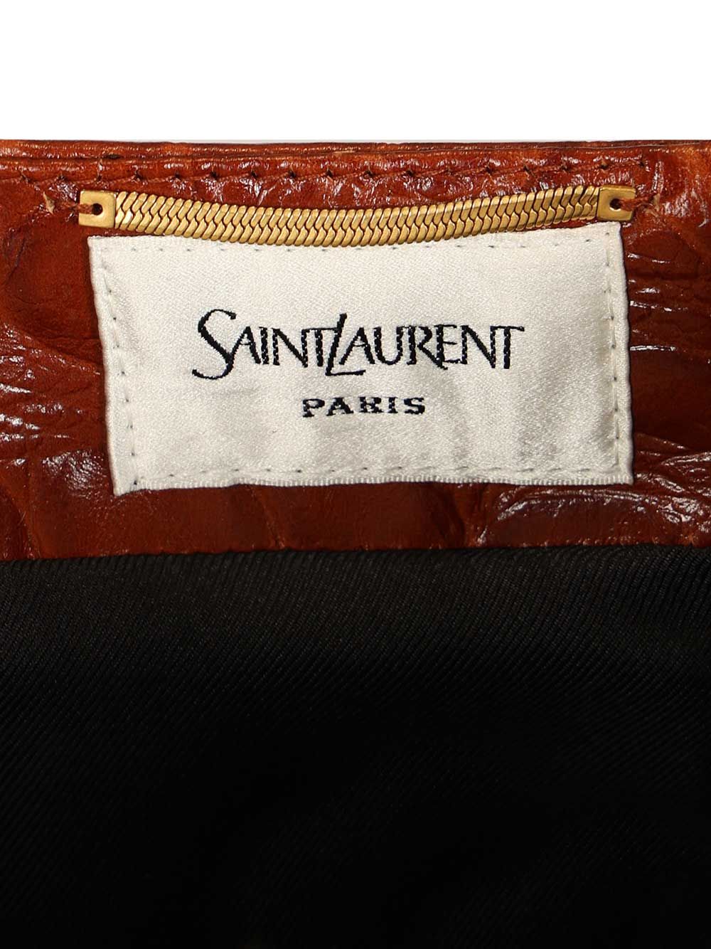 Saint Laurent Crocodile Embossed Leather Skirt Skirts - Brown | d35dd04b3ab599f6e9151db01a8c1353fa9d2be2