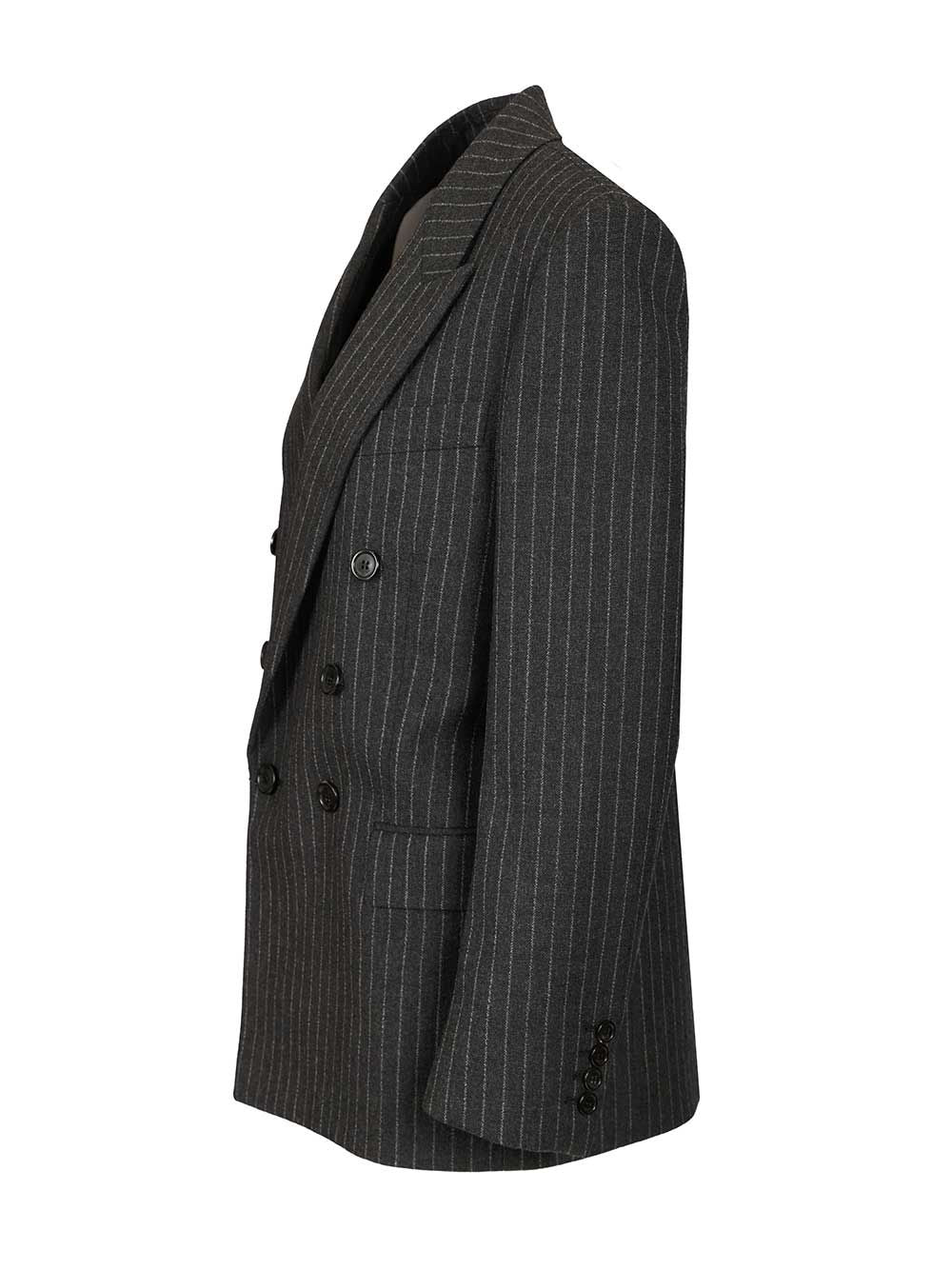 Saint Laurent Cassandre Double-Breasted Jacket Jackets - Grey | bf532405df80bfa6cc7ae9e1092156eb6b1a3d0a