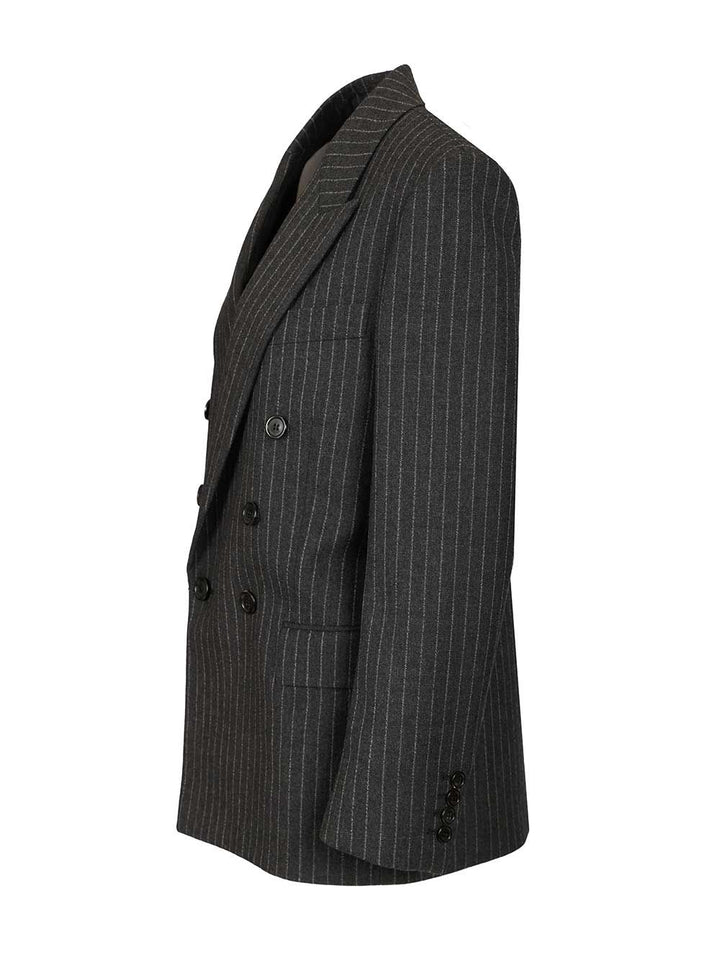 Saint Laurent Cassandre Double-Breasted Jacket Jackets - Grey | bf532405df80bfa6cc7ae9e1092156eb6b1a3d0a