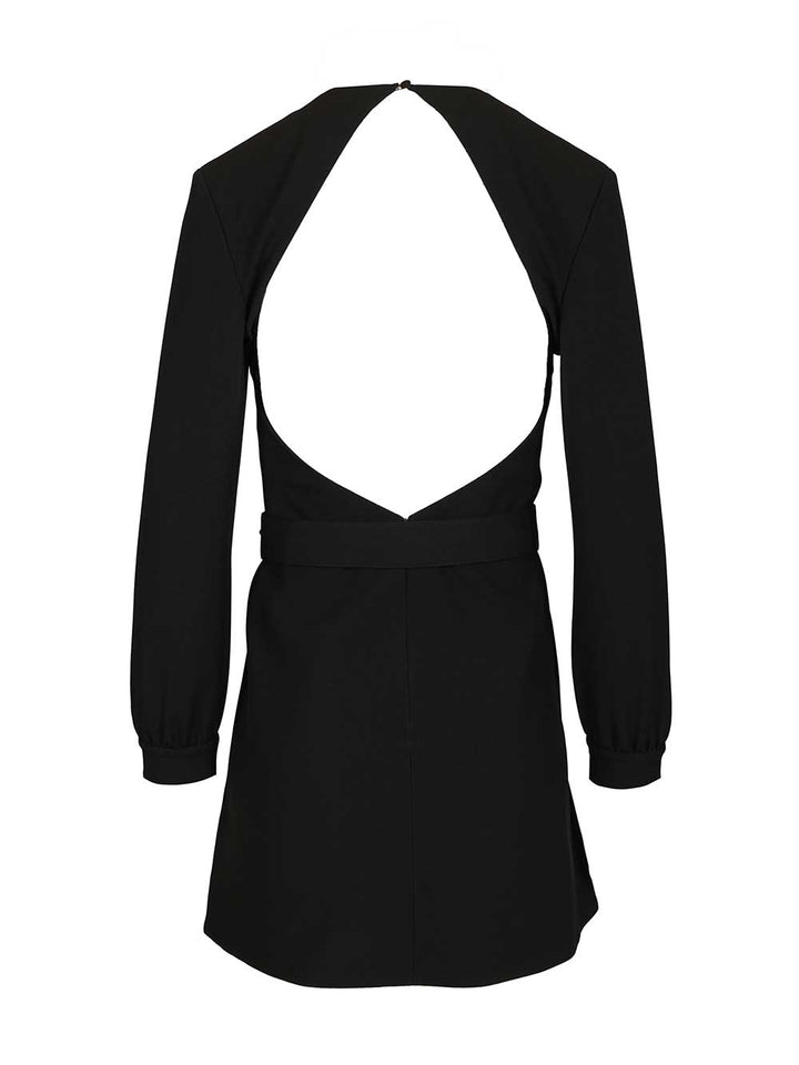 Saint Laurent Mini Dress In Sable Dresses - Black | f6aedec498425ef942b342aca267ff8de3064e0d
