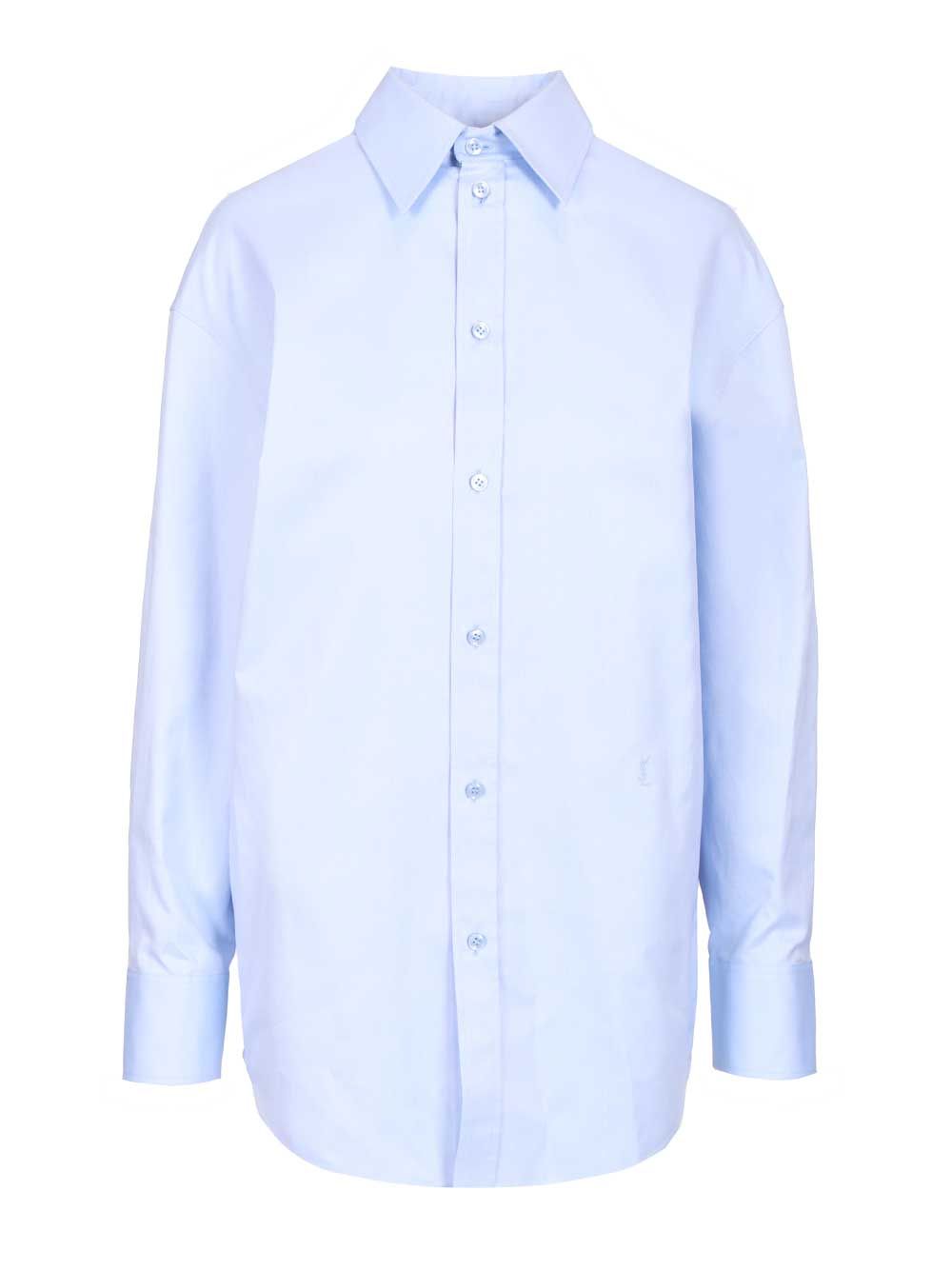 Saint Laurent Oxford Cotton Shirt Shirts - Light blue | 0d27456275735ade0de74dd4d5842f208399a773