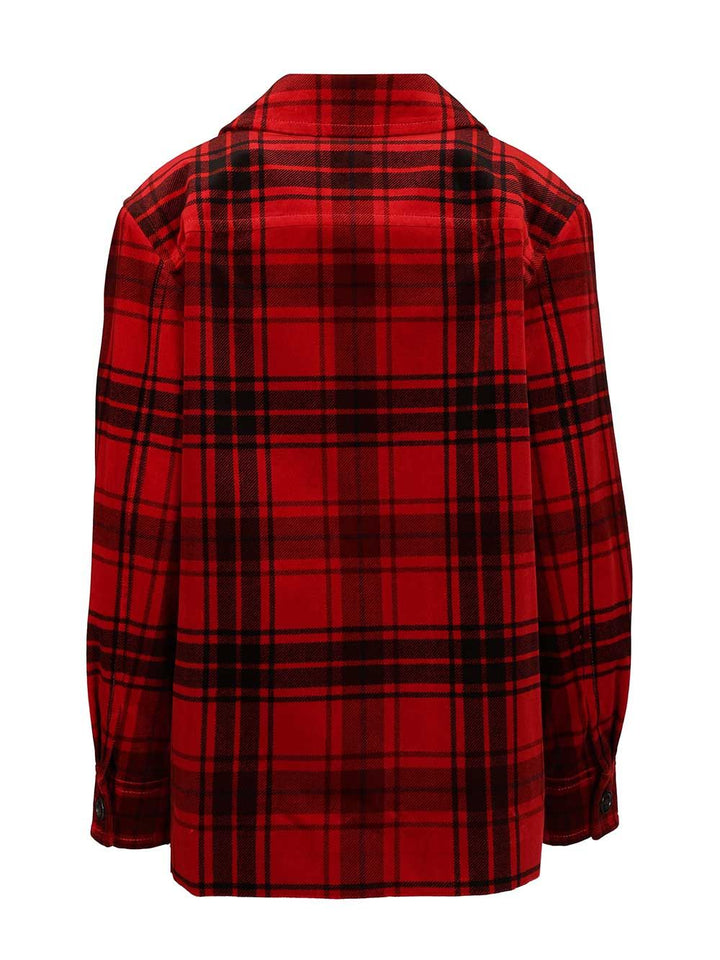 Saint Laurent Tartan Velvet Jacket Shirts - Red | 1283818270e0a1df670781e695ed7d3cd3cb429b
